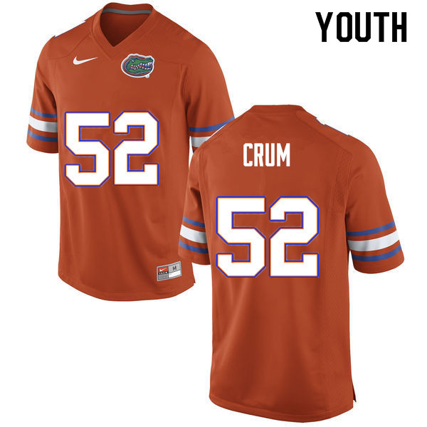 Youth #52 Quaylin Crum Florida Gators College Football Jerseys Sale-Orange - Click Image to Close